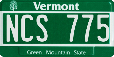 VT license plate NCS775