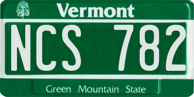 VT license plate NCS782