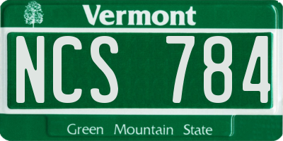 VT license plate NCS784