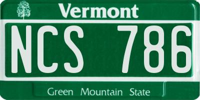 VT license plate NCS786