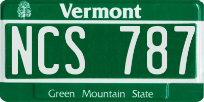 VT license plate NCS787