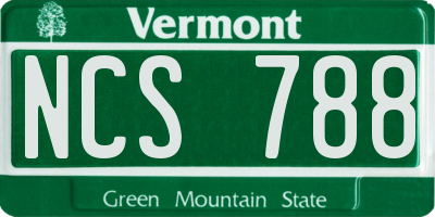 VT license plate NCS788