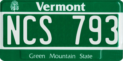 VT license plate NCS793