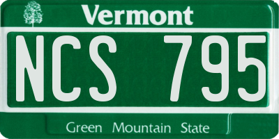 VT license plate NCS795