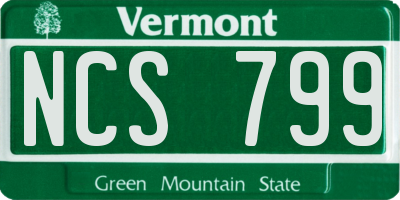 VT license plate NCS799