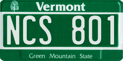VT license plate NCS801