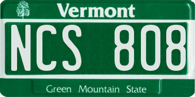 VT license plate NCS808