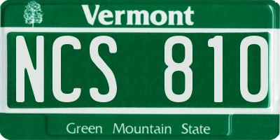 VT license plate NCS810