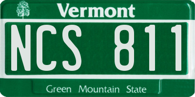 VT license plate NCS811