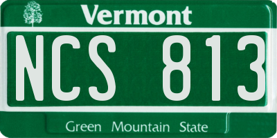 VT license plate NCS813