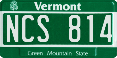 VT license plate NCS814