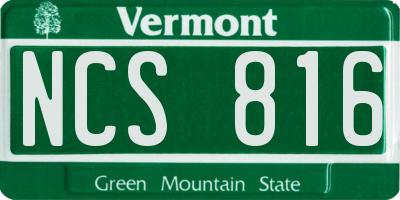 VT license plate NCS816