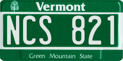 VT license plate NCS821