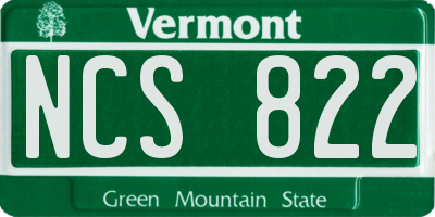 VT license plate NCS822