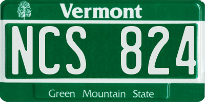 VT license plate NCS824