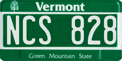 VT license plate NCS828