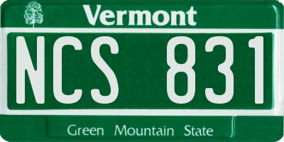 VT license plate NCS831