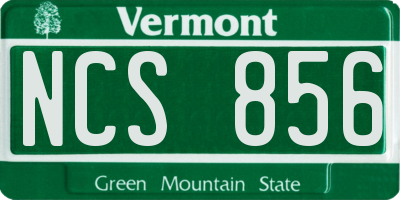 VT license plate NCS856