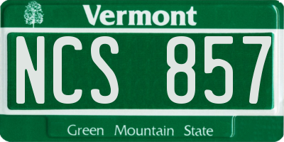 VT license plate NCS857
