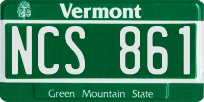 VT license plate NCS861
