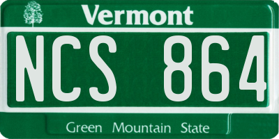 VT license plate NCS864