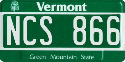 VT license plate NCS866