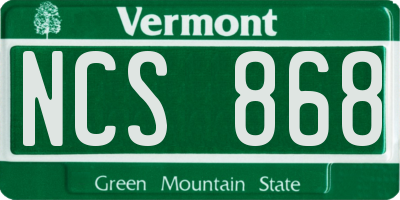 VT license plate NCS868