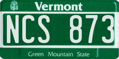 VT license plate NCS873