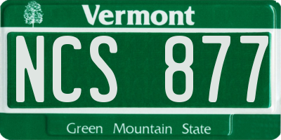 VT license plate NCS877