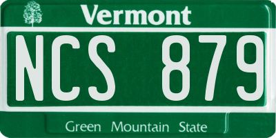 VT license plate NCS879