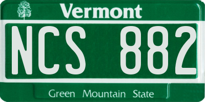 VT license plate NCS882