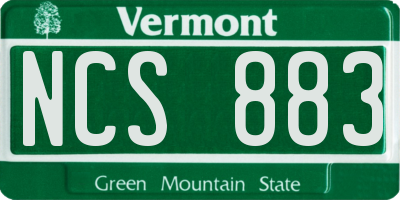 VT license plate NCS883