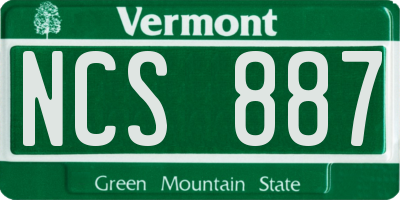 VT license plate NCS887
