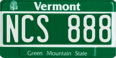 VT license plate NCS888