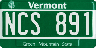 VT license plate NCS891