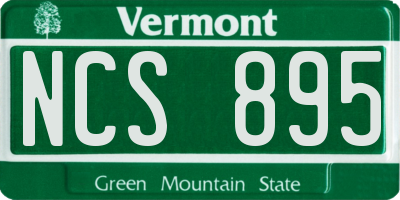 VT license plate NCS895
