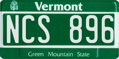 VT license plate NCS896