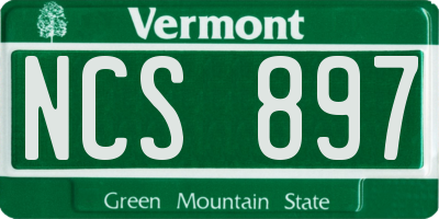 VT license plate NCS897