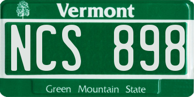 VT license plate NCS898