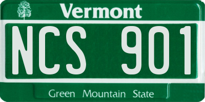 VT license plate NCS901