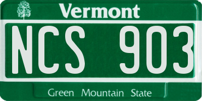 VT license plate NCS903