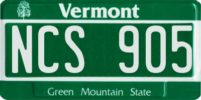 VT license plate NCS905