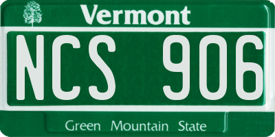 VT license plate NCS906