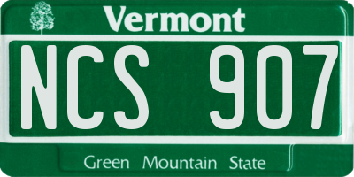 VT license plate NCS907
