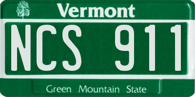 VT license plate NCS911