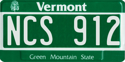 VT license plate NCS912
