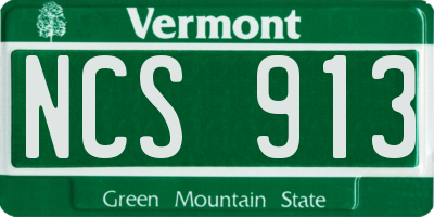 VT license plate NCS913