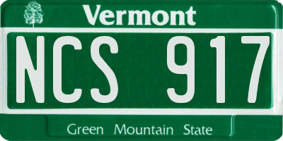VT license plate NCS917
