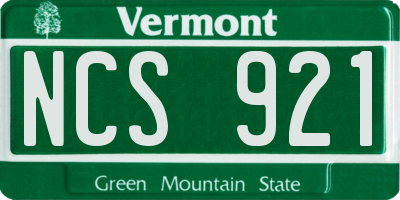 VT license plate NCS921