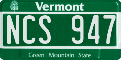 VT license plate NCS947